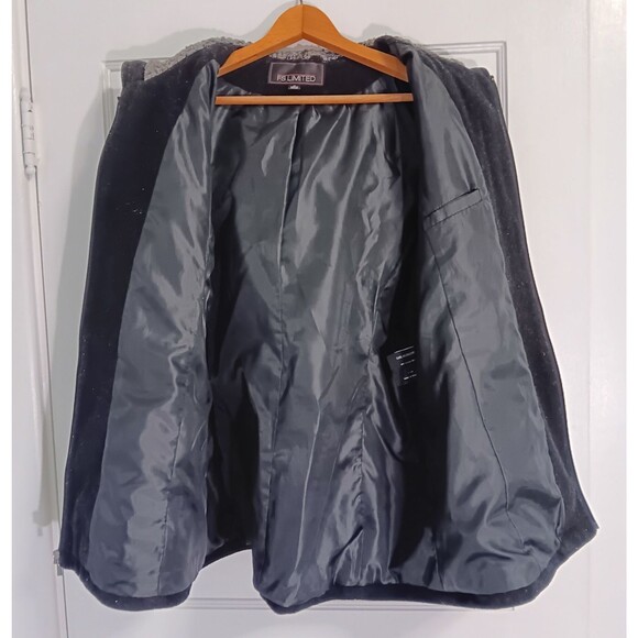 Vintage Barn Chore Coat Wn XL Black Wool Sherpa Lined Hood Winter Old Money 90s - Picture 5 of 10